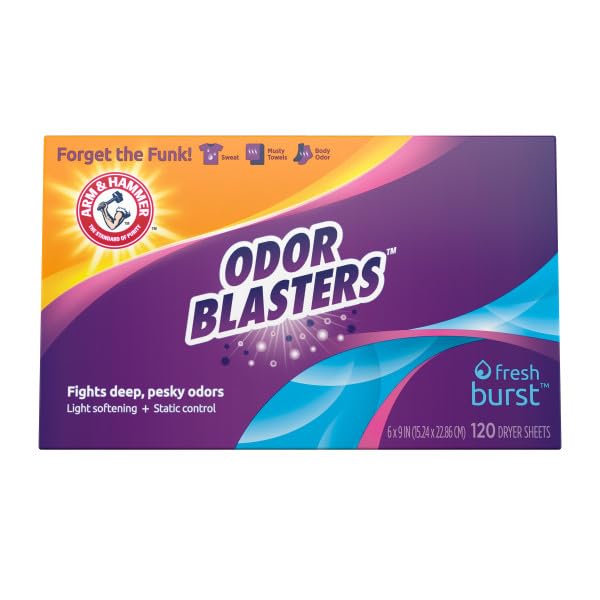 Arm & Hammer Odor Blaster Dryer Sheets, Fresh Burst, 120 Count