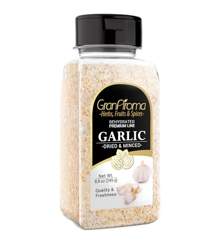 GranAroma Dried & Minced Garlic, 8.8 oz, Versatile Seasoning, Dehydrated