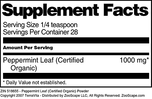 Peppermint Leaf (Certified Organic) Powder (1 oz, ZIN: 518655) - 3 Pack