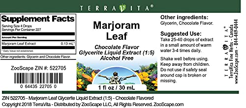 Marjoram Leaf Glycerite Liquid Extract (1:5) - Chocolate Flavored (1 oz, ZIN: 522705) - 3 Pack