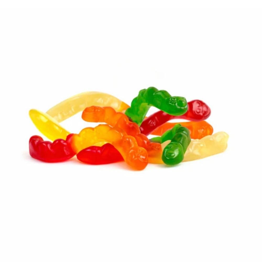 Large 4 Inch Fruit Flavored Gummi Worm Candy Bulk Bag - 5 lb (Approx. 100 pieces)