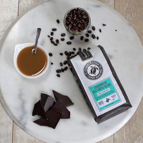 Charleston Coffee Roasters | Specialty Organic Whole Bean Coffee | Hand Picked, Premium Slow Roast (Loggerhead Sea Turtle Blend) 12oz