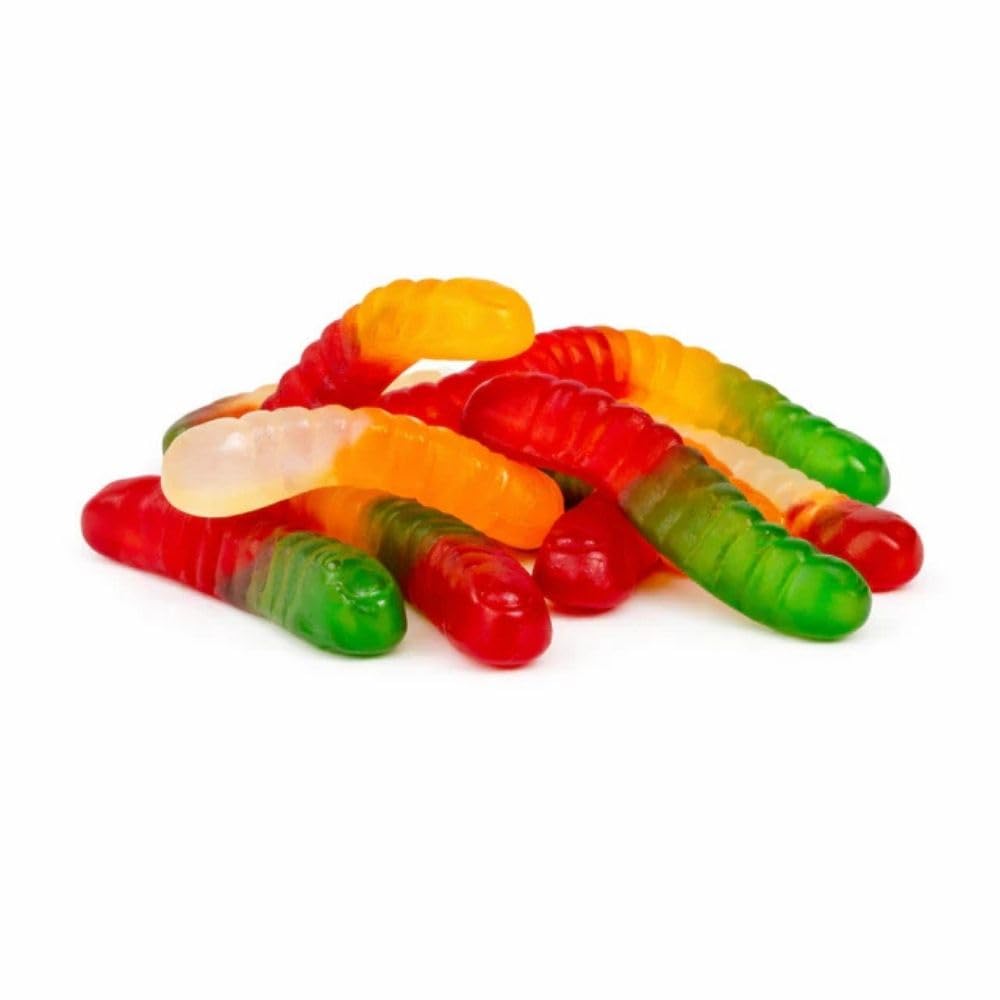 Mini Fruit Flavored Gummi Worm Candy Bulk Bag - 20 lb (Approx. 1600 pieces)