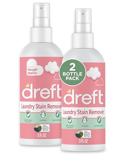 Dreft Stain Remover for Baby Clothes and Hypoallergenic Baby Stain Remover Spray, Travel Size Stain Treater, 3 Fl Oz ( Pack of 2)