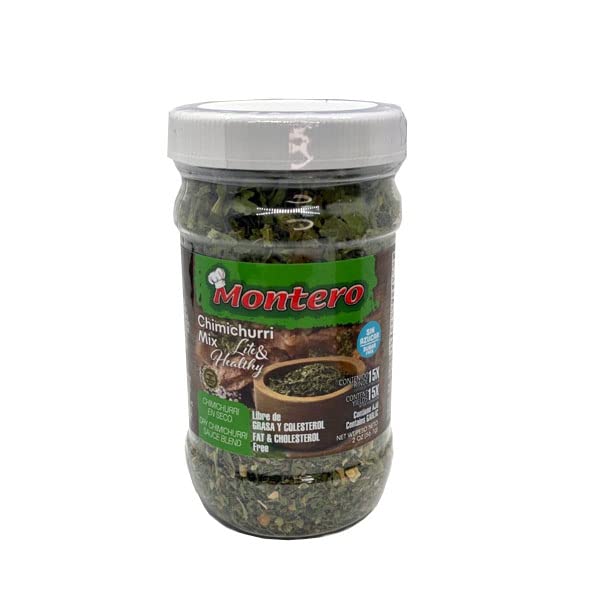 Montero Chimichurri Mix 2oz - Dry Chimichurri Sauce Blend - Fat & Cholesterol Free - Sugar Free - Lite & Healthy