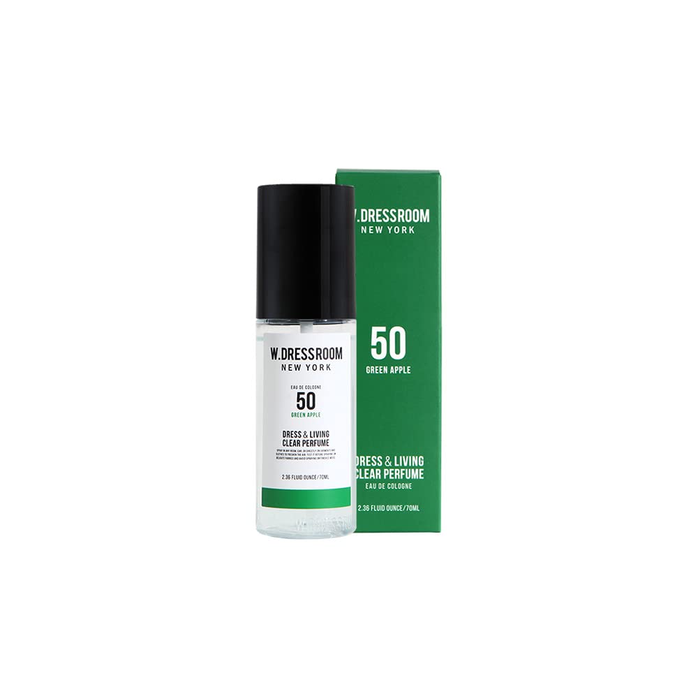 W.Dressroom Dress & Living Clear Perfume Spray Set of 2 - No.50 Green Apple + No.98 Secret Musk | Room & Fabric Spray, Odor Eliminating