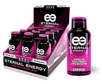 Eternal Energy shot POMEGRANATE flavor with 25 vitamins, minerals, amino acids, and antioxidants and no sugar added. 2 Boxes (total 24).