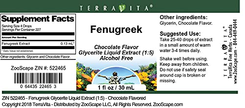 Fenugreek Glycerite Liquid Extract (1:5) - Chocolate Flavored (1 oz, ZIN: 522465) - 3 Pack