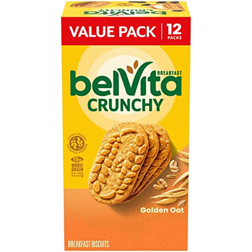 belVita Breakfast Bars Biscuits, Golden Oat, Value Pack, 12 Packs (4 Biscuits Per Pack)