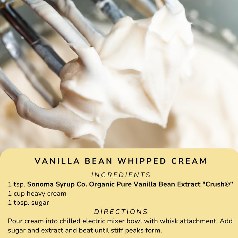 Sonoma Syrup Co Organic Pure Vanilla Bean Extract "Crush", 8 oz