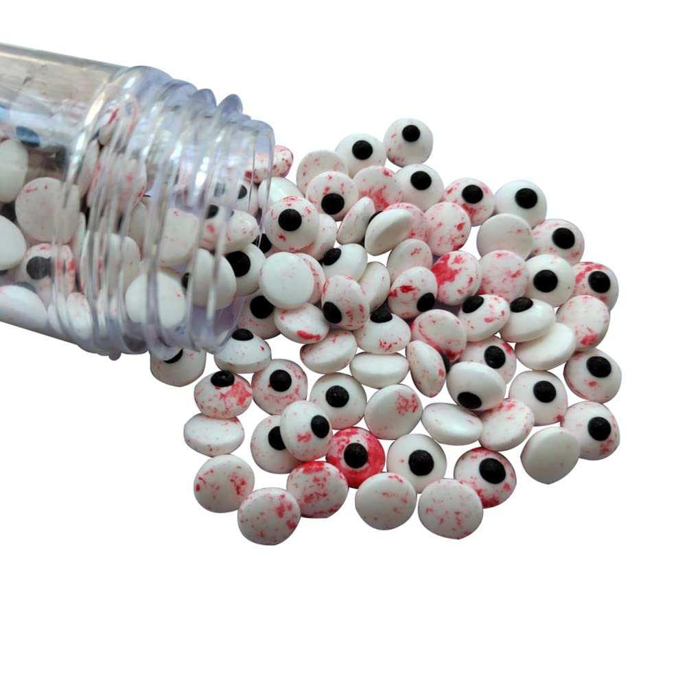 1 Bottle Candy Eyeballs Bloody Red Eyes Cake Cupcake Toppers Cookie Decorations Edible Dessert Sprinkles for Halloween Christmas Cake Cupcakes