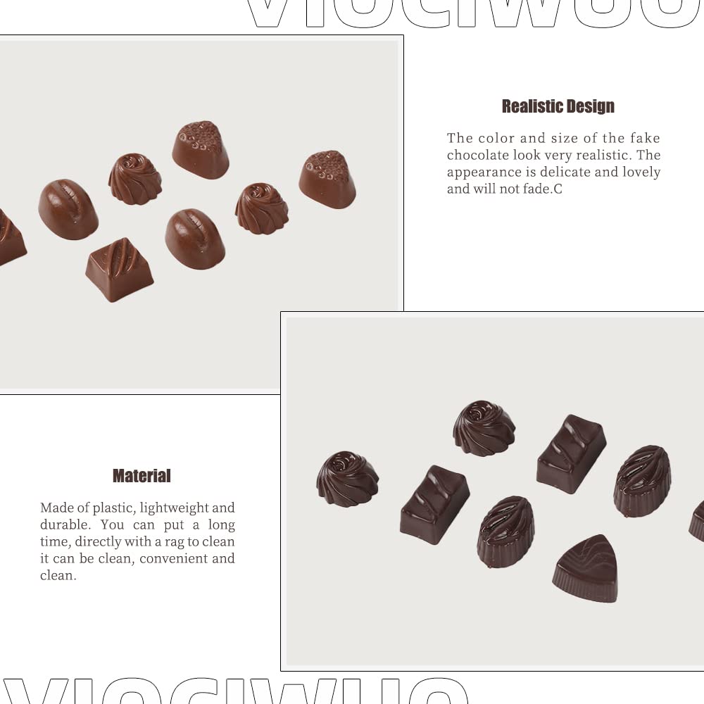 VIOCIWUO Fake Chocolates 30Pcs Simulation Chocolate Model Artificial Food Dessert for Home Kitchen Dessert Shop Decoration Dessert Model Window