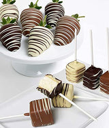 From You Flowers Strawberries & Cheesecake Pops - 6 Chocolate Covered Strawberries & 6 Cheesecake Pops Gift for Birthday & Celebration