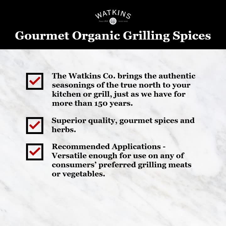 Watkins Organic Grilling Sweet and Savory Rub, Non-GMO, Kosher, 3.6 Oz, 1-Pack
