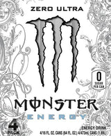 Monstar Energy, Zero Ultra, 16 fl oz, 4 Pack