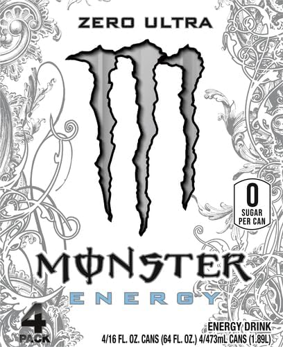 Monstar Energy, Zero Ultra, 16 fl oz, 4 Pack