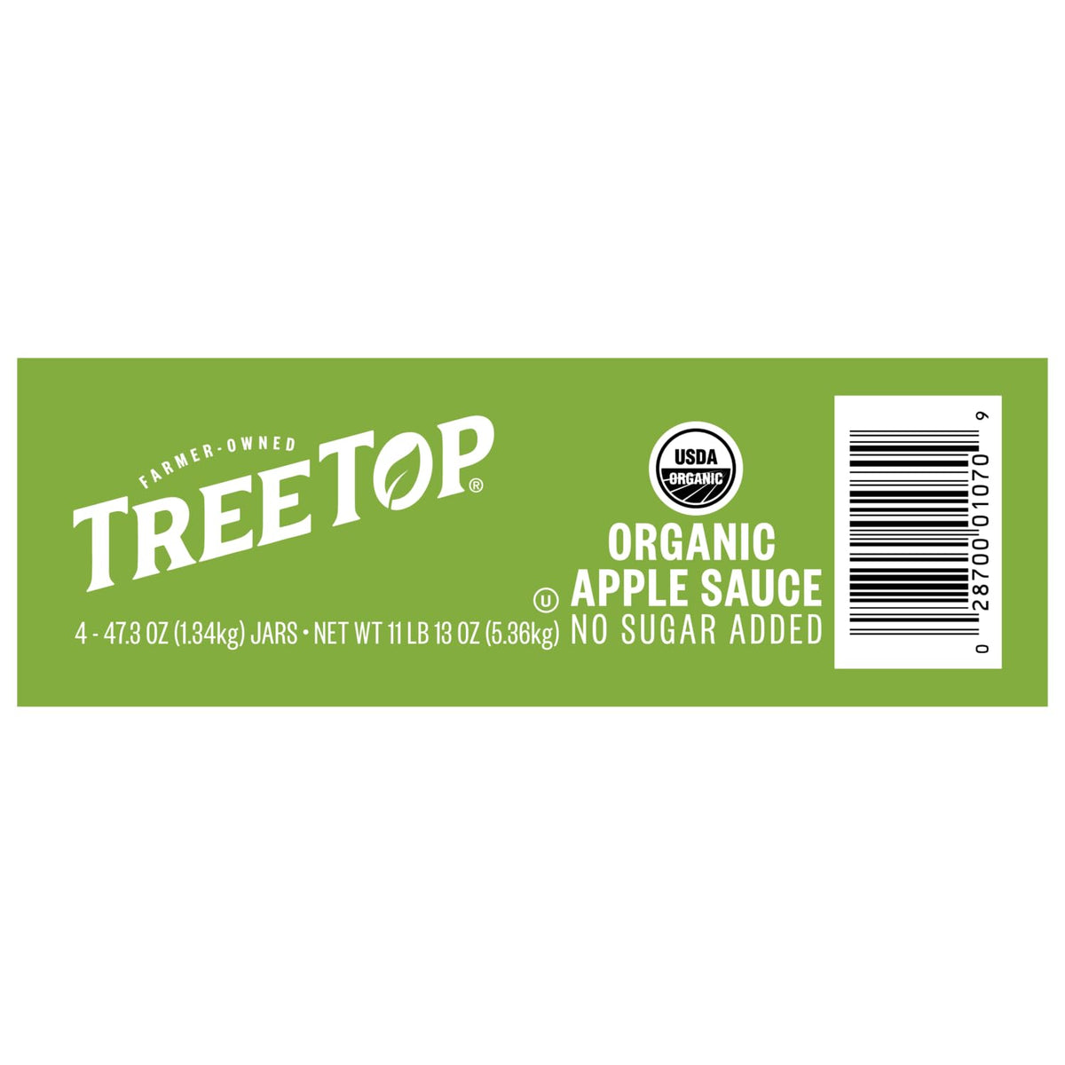 Tree Top No Sugar Added Organic Apple Sauce, 47.3 Oz (Pack of 1)