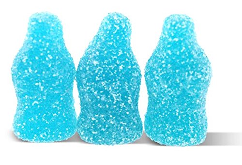 Gustaf, Mini Blue Raspberry Soda Bottle Gummies Dusted With Sour Sugar (2.200 Lbs)