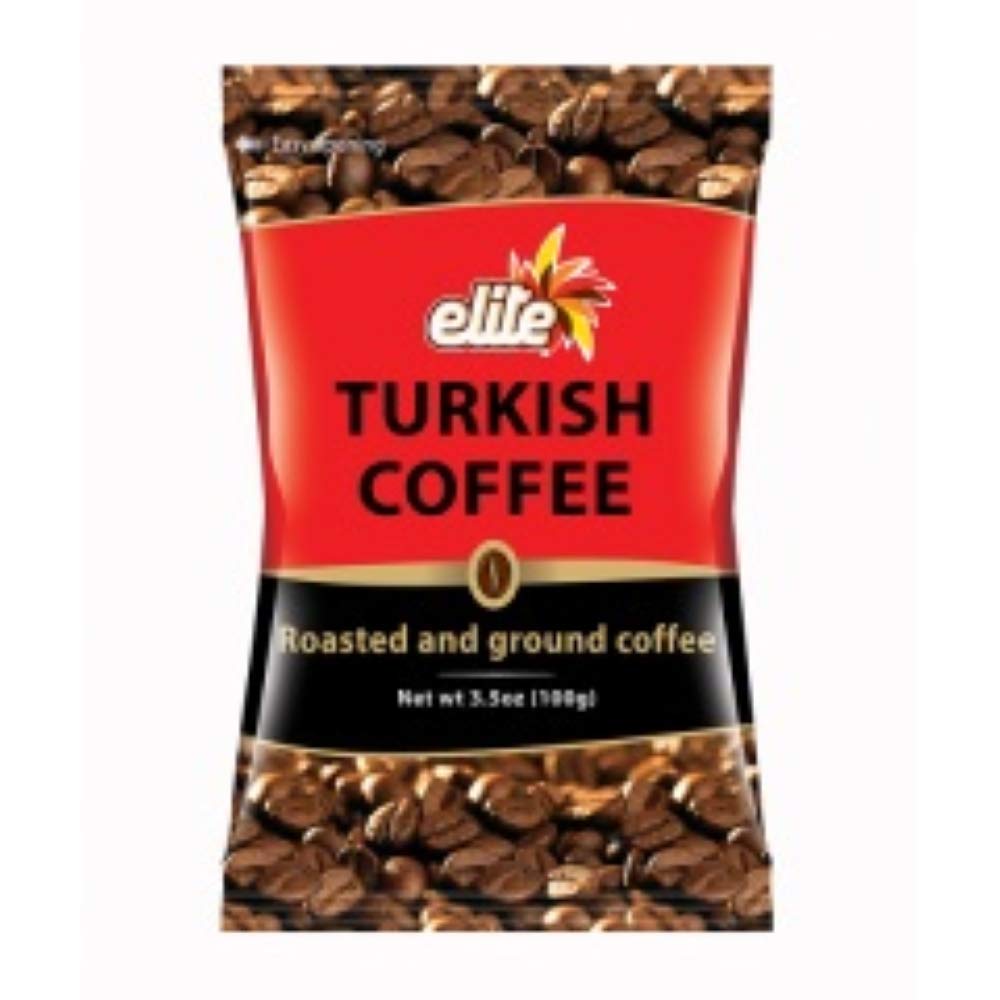 Elite Ground Black Turkish Coffee KOSHER Israel Tasty 100gr Aroma Dark Mud - PACK OF 10