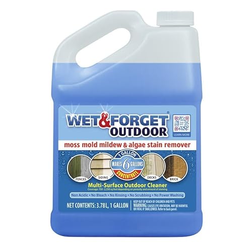 Wet & Forget Moss, Mold, Mildew, & Algae Stain Remover Multi-Surface Outdoor Cleaner Concentrate, Original, 128 Fluid Ounces