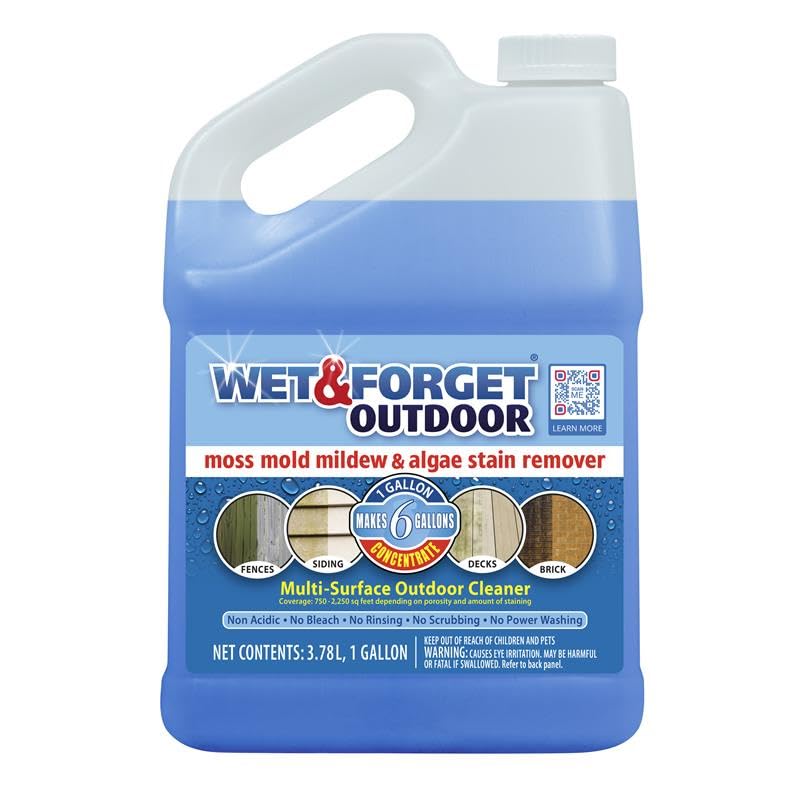Wet & Forget Moss, Mold, Mildew, & Algae Stain Remover Multi-Surface Outdoor Cleaner Concentrate, Original, 128 Fluid Ounces