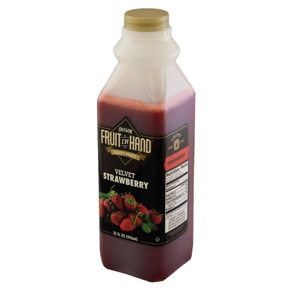 Fruit in Hand Strawberry Velvet Craft Puree, 32 Fluid Ounce -- 6 per case.