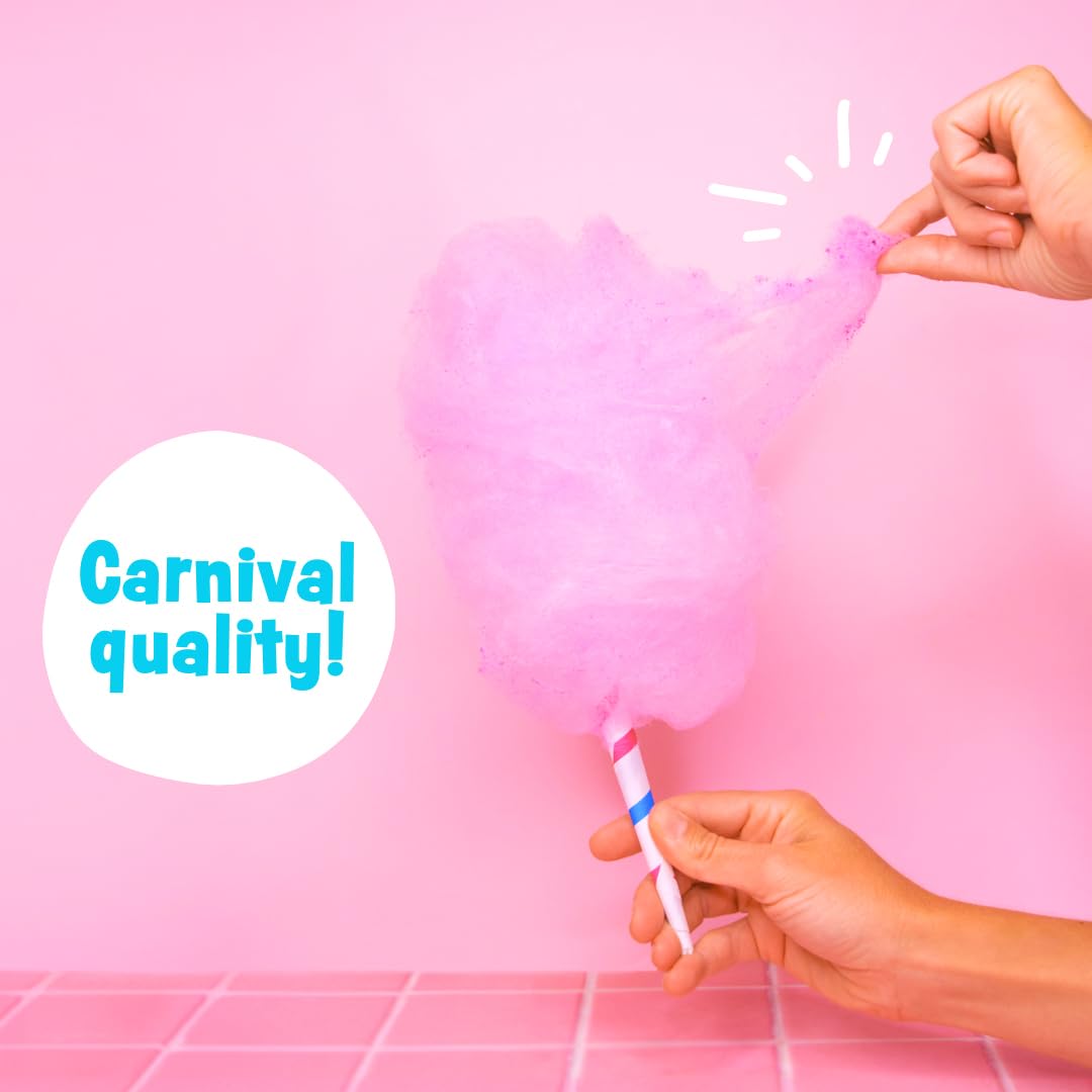 Cotton Candy Express Floss Sugar Variety Pack with 3 - 11oz Plastic Jars of Cherry, Blue Raspberry & Grape Flossing Sugars Plus 50 Paper Cotton Candy Cones