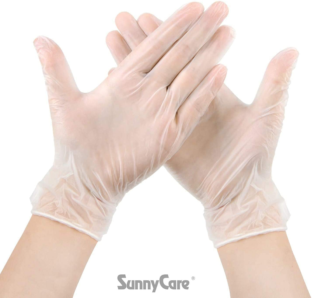 SunnyCare 1000 Vinyl Gloves 7802 Powder Free Food Service (Latex Nitrile Free) Medium