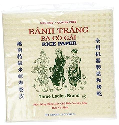 Three Ladies 2 Packs Square Rice Paper Wrappers (22cm) .2 pack