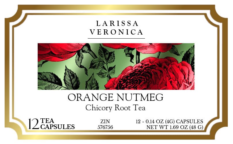 Orange Nutmeg Chicory Root Tea (Single Serve K-Cup Pods) (12 pods, ZIN: 576756) - 3 Pack