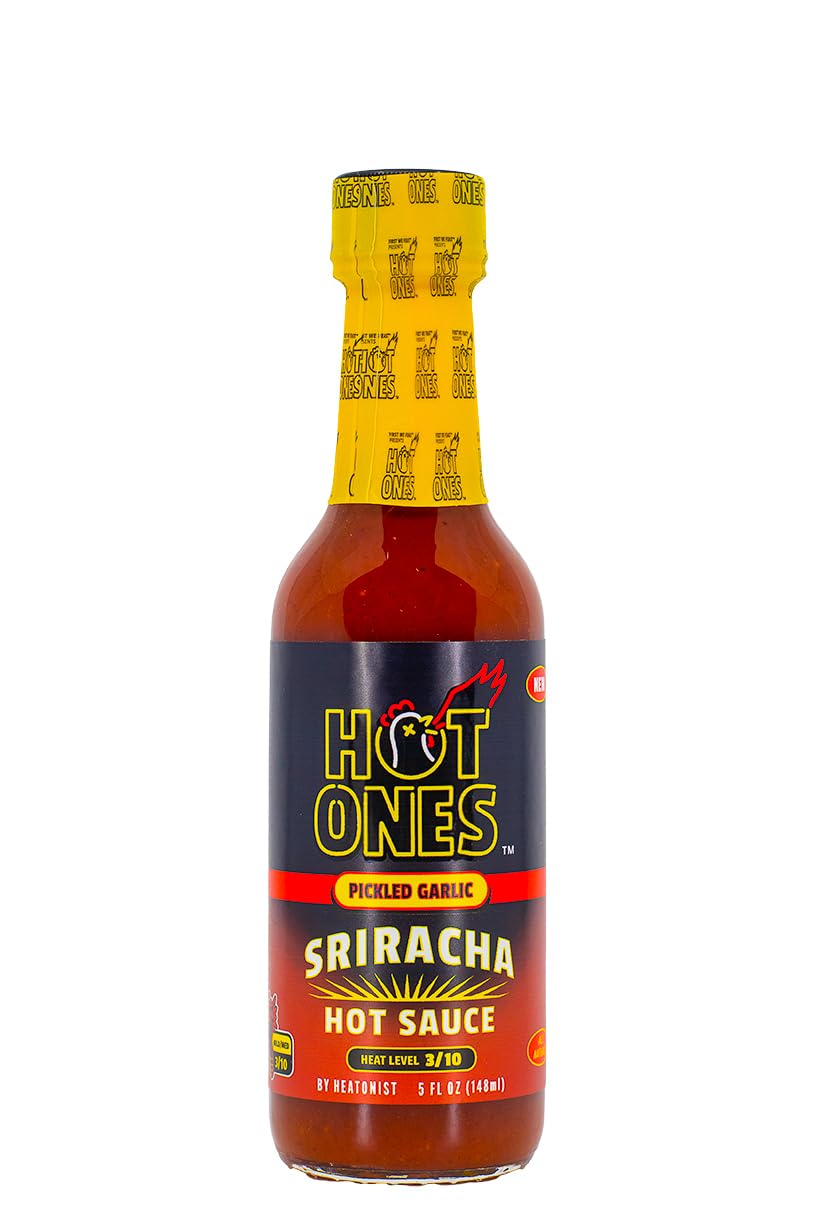 Hot Ones Pickled Garlic Sriracha Hot Sauce | Spicy, Savory Sriracha Made With Natural Ingredients | 5 Fl Oz. (1 Pack)