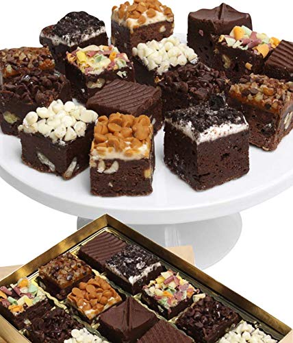 From You Flowers Chocolate Brownie Bites - 15 Belgian Dipped Brownie Bites with Assorted Candy Toppings for Birthday & Celebration