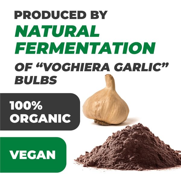 Nero Fermento Organic Black Garlic Powder, 30gr - Produced by Natural Fermentation of “Voghiera Garlic” bulbs. Vegan (Pack of 2)