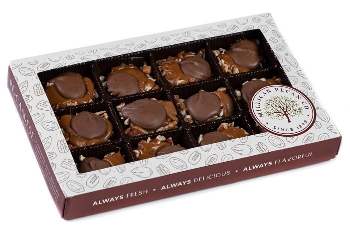 Milk Chocolate Caramel Pecan Caramillicans 8 oz | Millican Pecan since 1888 | San Saba, Texas