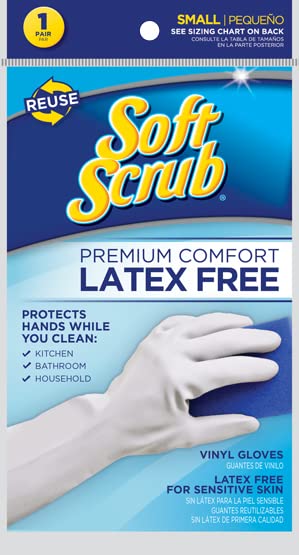 Soft Scrub Premium Comfort, Latex-Free, Reusable Household Glove Small
