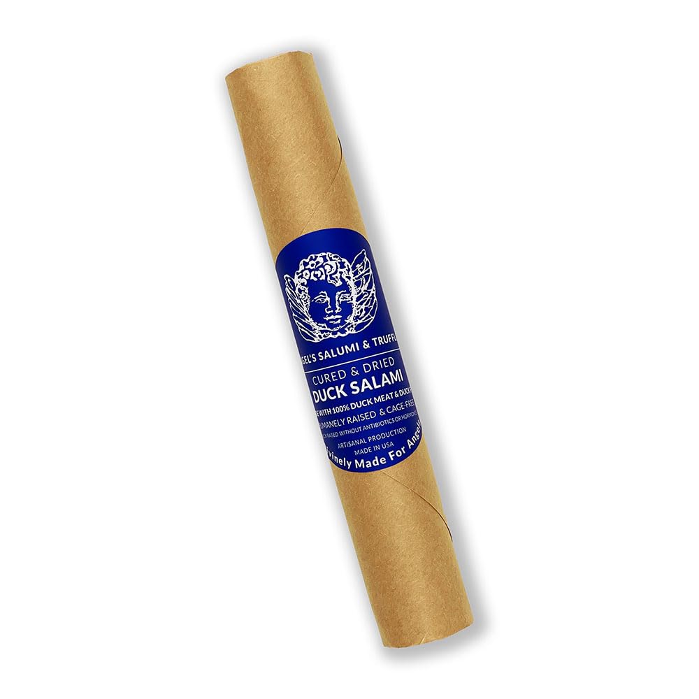 Angel's Salumi Duck Salami - 5.5 oz Gourmet Artisanal Charcuterie - Humanely Raised, Vegetarian-Fed, Antibiotic & Hormone-Free, No Phosphates