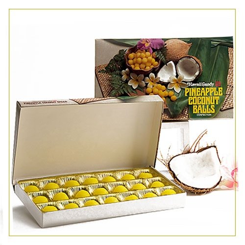 Hawaii Candy Pineapple Coconut Balls, 8-Ounce Gift Boxes (Pack of 3)