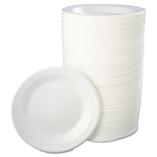 Dart 10PWQR 10.25 in White Laminated Foam Plate (Case of 500)