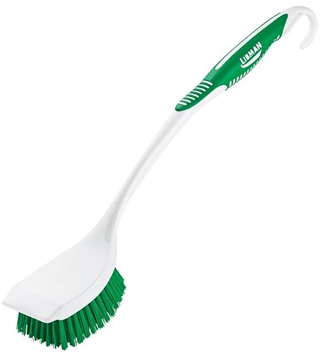 Libman Long Handle Scrub Brush - Item Model Number: 00010 - Ergonomic Rubber Grip Won't Slip When Wet.