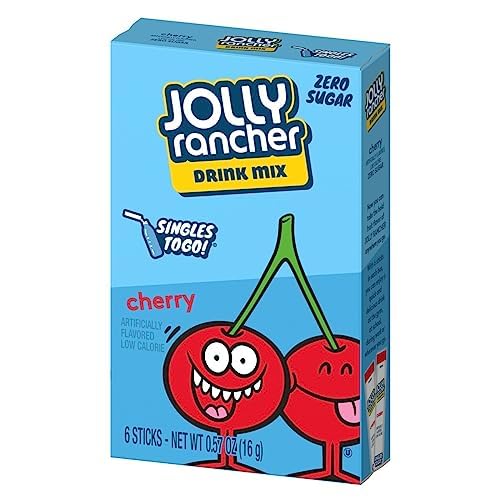 Jolly Rancher SINGLES TO GO! Drink Mix WaterTok Bundle - Blue Raspberry, Green Apple, Watermelon and Cherry Drink Mix