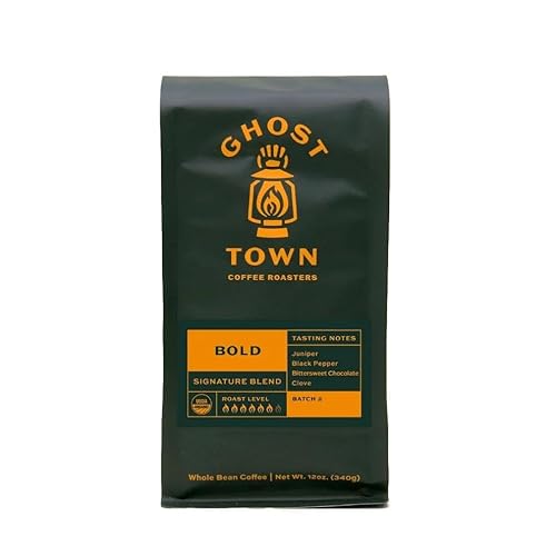 Ghost Town Coffee Roasters "Bold Blend" Dark Roasted Organic Whole Bean Coffee - 5 Pound Bag