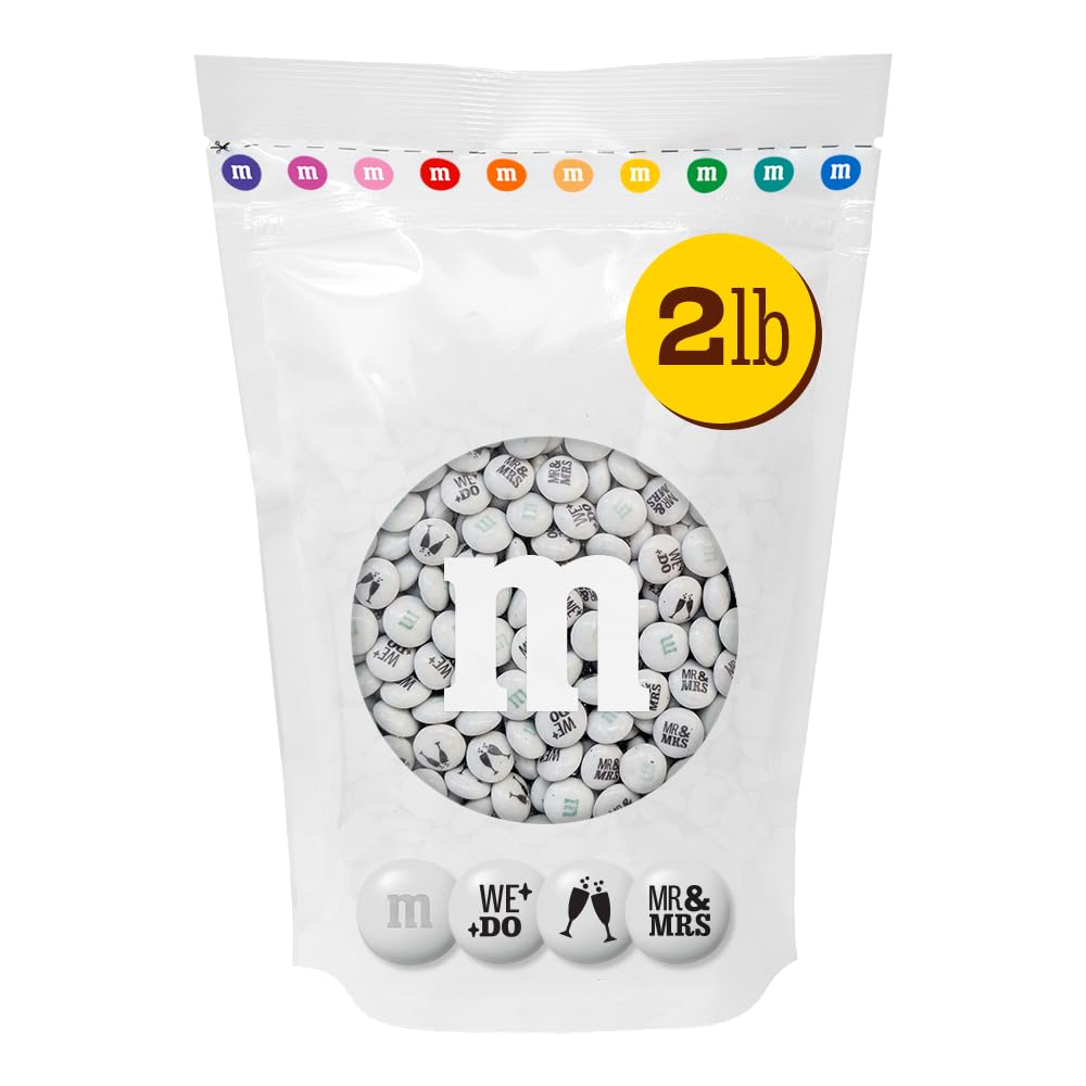 M&M'S Mr. and Mrs. Wedding Milk Chocolate Candy, 2 lb Bulk Resealable Bag