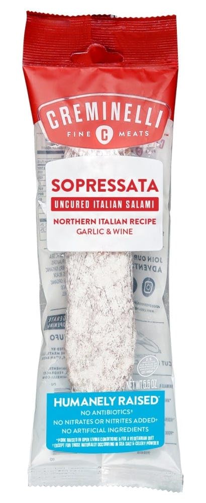 Creminelli Fine Meats Salami Sopressata, 5.5 Ounce -- 9 per case.