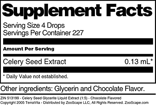 Celery Seed Glycerite Liquid Extract (1:5) - Chocolate Flavored (1 oz, ZIN: 513199) - 3 Pack