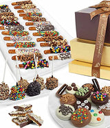 From You Flowers Deluxe Belgian Chocolate Covered Gift Tower - 40 Piece Cookies, Pretzels & Toffee Crunch Gift Box for Birthday & Thank You