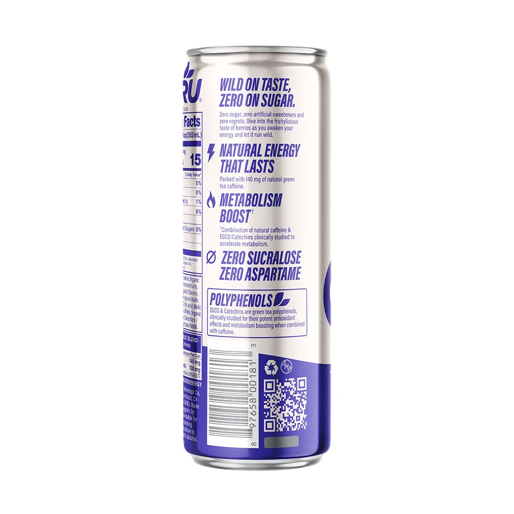 Guru Organic Zero Wild Berry Energy Drink, 12 Fz