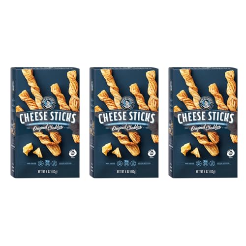John Wm. Macy's - Original Cheddar CheeseSticks - Hand Crafted, Non GMO, and Nothing Artificial - Made with Real Cheese - 4 oz. Cartons - 3 Pack