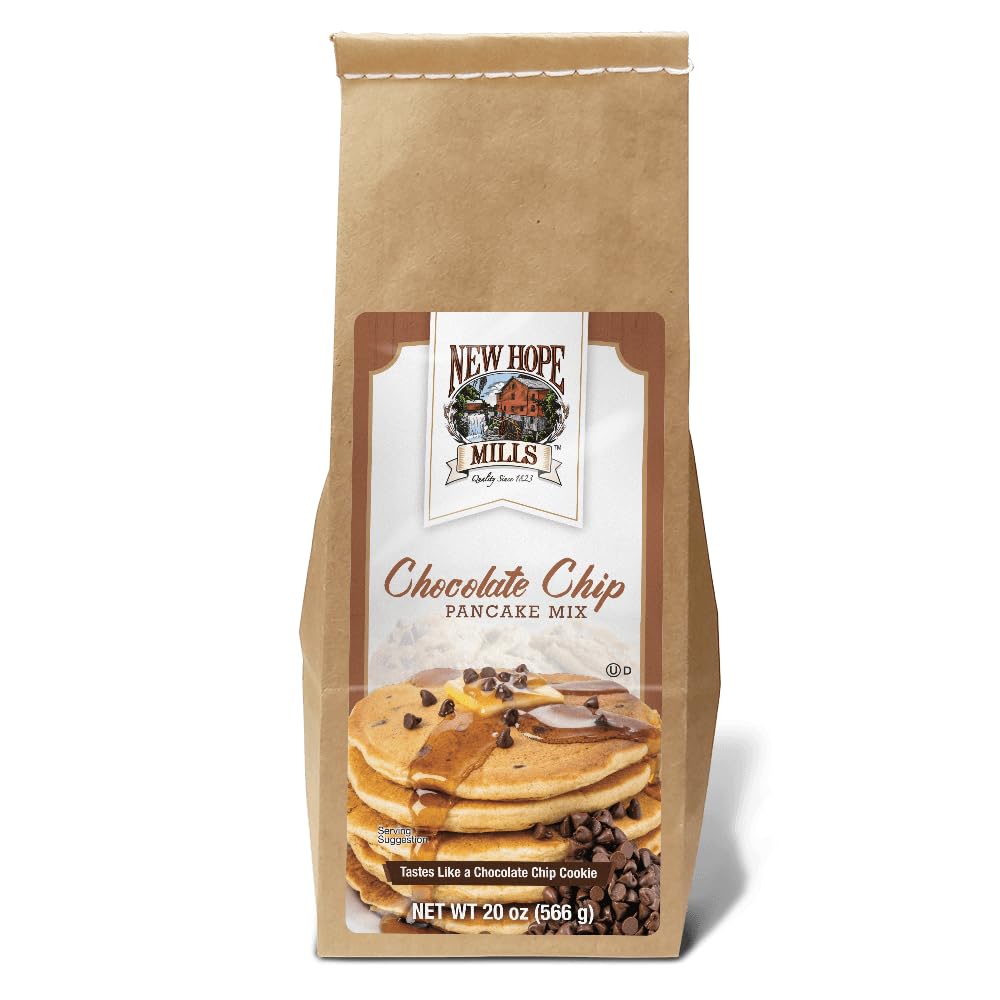 Chocolate Chip Pancake Mix by New Hope Mills - Rich, Fluffy Pancakes with Gourmet Chocolate Chips, 20 oz