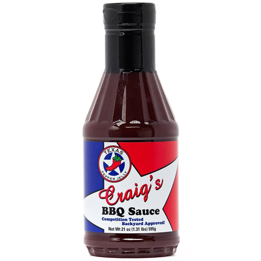 Texas Pepper Jelly Craig's BBQ Sauce Net Wt. 21 oz (595 g)