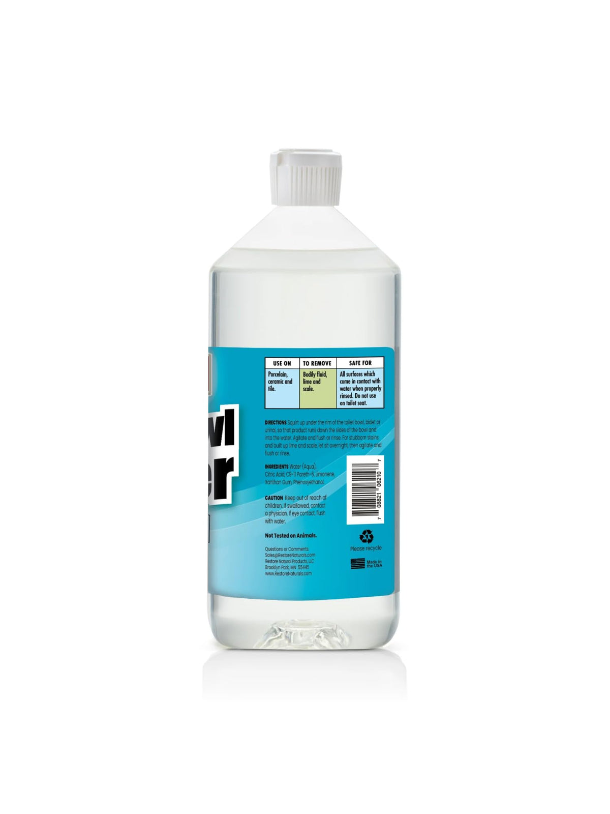 Restore Naturals Toilet Bowl Cleaner Multi Surface Powerful Stain Remover for Bathroom - 32 Fl. Oz.